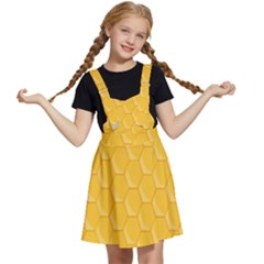 Hexagons Yellow Honeycomb Hive Bee Hive Pattern Kids  Apron Dress