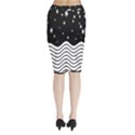 Black And White Waves And Stars Abstract Backdrop Clipart Midi Wrap Pencil Skirt View2