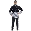 Black And White Waves And Stars Abstract Backdrop Clipart Men s Half Zip Pullover View2