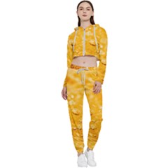 Water Cropped Zip Up Lounge Set