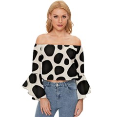 Texture Design Wallpaperpublic Off Shoulder Flutter Bell Sleeve Top