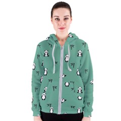 Pandas Pattern Women s Zipper Hoodie by artworkshop