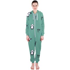 Pandas Pattern Hooded Jumpsuit (ladies) by artworkshop