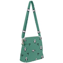 Pandas Pattern Zipper Messenger Bag by artworkshop