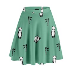 Pandas Pattern High Waist Skirt by artworkshop