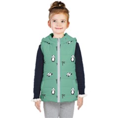 Pandas Pattern Kids  Hooded Puffer Vest by artworkshop