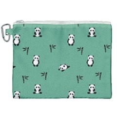 Pandas Pattern Canvas Cosmetic Bag (xxl) by artworkshop