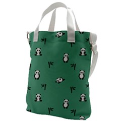 Pandas Pattern Canvas Messenger Bag by artworkshop