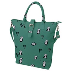 Pandas Pattern Buckle Top Tote Bag by artworkshop