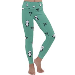 Pandas Pattern Kids  Lightweight Velour Classic Yoga Leggings by artworkshop