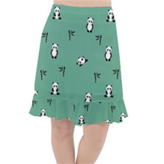 Pandas Pattern Fishtail Chiffon Skirt by artworkshop