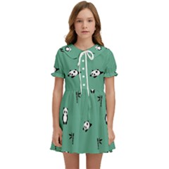 Pandas Pattern Kids  Sweet Collar Dress by artworkshop