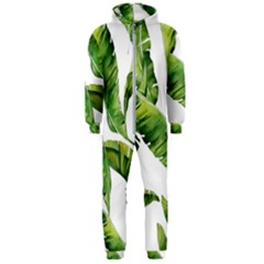 Sheets Tropical Plant Palm Summer Exotic Hooded Jumpsuit (men) by artworkshop