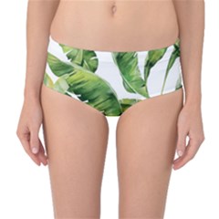 Sheets Tropical Plant Palm Summer Exotic Mid-waist Bikini Bottoms by artworkshop