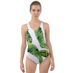 Sheets Tropical Plant Palm Summer Exotic Cut-out Back One Piece Swimsuit by artworkshop