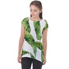 Sheets Tropical Plant Palm Summer Exotic Cap Sleeve High Low Top by artworkshop