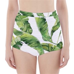 Sheets Tropical Plant Palm Summer Exotic High-waisted Bikini Bottoms by artworkshop