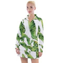 Sheets Tropical Plant Palm Summer Exotic Women s Long Sleeve Casual Dress by artworkshop