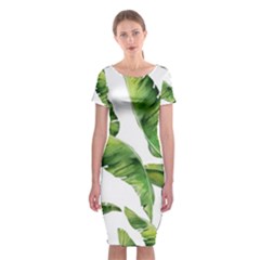 Sheets Tropical Plant Palm Summer Exotic Classic Short Sleeve Midi Dress by artworkshop