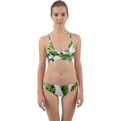 Sheets Tropical Plant Palm Summer Exotic Wrap Around Bikini Set by artworkshop