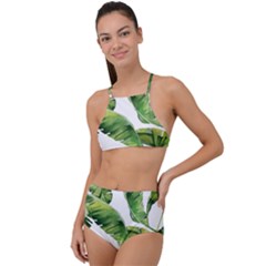 Sheets Tropical Plant Palm Summer Exotic High Waist Tankini Set by artworkshop