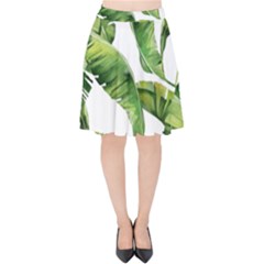 Sheets Tropical Plant Palm Summer Exotic Velvet High Waist Skirt by artworkshop