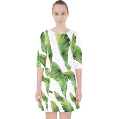 Sheets Tropical Plant Palm Summer Exotic Quarter Sleeve Pocket Dress by artworkshop