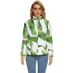 Sheets Tropical Plant Palm Summer Exotic Women s Puffer Bubble Jacket Coat by artworkshop