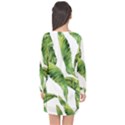 Sheets Tropical Plant Palm Summer Exotic Long Sleeve Chiffon Shift Dress  View2