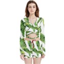 Sheets Tropical Plant Palm Summer Exotic Velvet Wrap Crop Top and Shorts Set View1