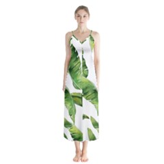 Sheets Tropical Plant Palm Summer Exotic Button Up Chiffon Maxi Dress by artworkshop