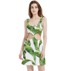 Sheets Tropical Plant Palm Summer Exotic Velvet Cutout Dress by artworkshop