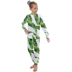 Sheets Tropical Plant Palm Summer Exotic Kids  Long Sleeve Set  by artworkshop