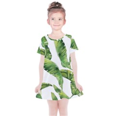 Sheets Tropical Plant Palm Summer Exotic Kids  Simple Cotton Dress by artworkshop