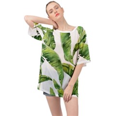 Sheets Tropical Plant Palm Summer Exotic Oversized Chiffon Top by artworkshop