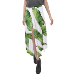 Sheets Tropical Plant Palm Summer Exotic Velour Split Maxi Skirt by artworkshop