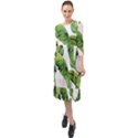 Sheets Tropical Plant Palm Summer Exotic Ruffle End Midi Chiffon Dress View1