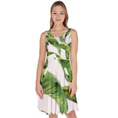 Sheets Tropical Plant Palm Summer Exotic Knee Length Skater Dress With Pockets by artworkshop