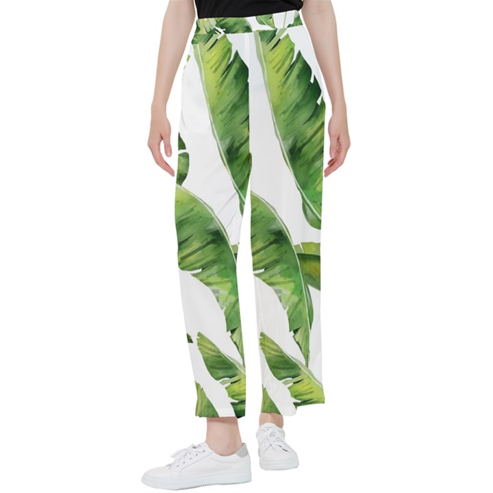 Sheets Tropical Plant Palm Summer Exotic Women s Pants 