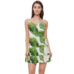 Sheets Tropical Plant Palm Summer Exotic Short Frill Dress