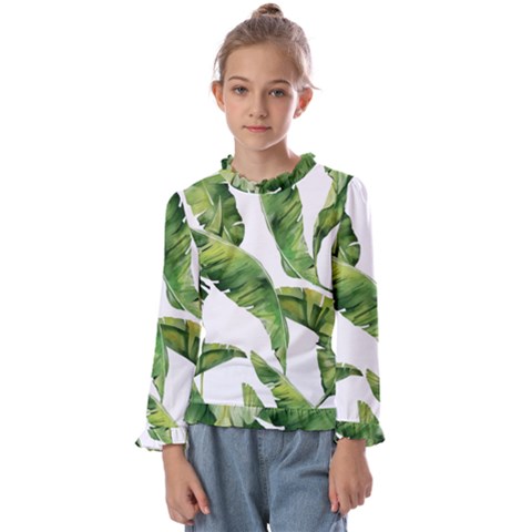 Sheets Tropical Plant Palm Summer Exotic Kids  Frill Detail Tee by artworkshop