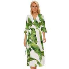 Sheets Tropical Plant Palm Summer Exotic Midsummer Wrap Dress