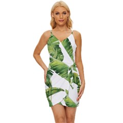 Sheets Tropical Plant Palm Summer Exotic Wrap Tie Front Dress by artworkshop