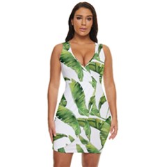 Sheets Tropical Plant Palm Summer Exotic Draped Bodycon Dress by artworkshop