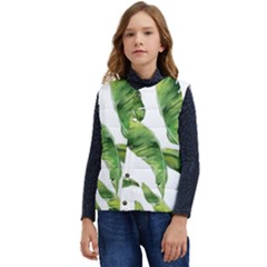 Sheets Tropical Plant Palm Summer Exotic Kid s Short Button Up Puffer Vest	