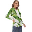 Sheets Tropical Plant Palm Summer Exotic Zip Up Long Sleeve Blouse View3