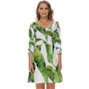 Sheets Tropical Plant Palm Summer Exotic Shoulder Cut Out Zip Up Dress View1