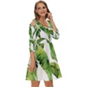 Sheets Tropical Plant Palm Summer Exotic Shoulder Cut Out Zip Up Dress View3