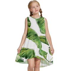 Sheets Tropical Plant Palm Summer Exotic Kids  Frill Swing Dress