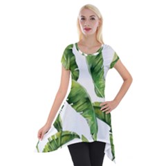 Sheets Tropical Plant Palm Summer Exotic Short Sleeve Side Drop Tunic by artworkshop